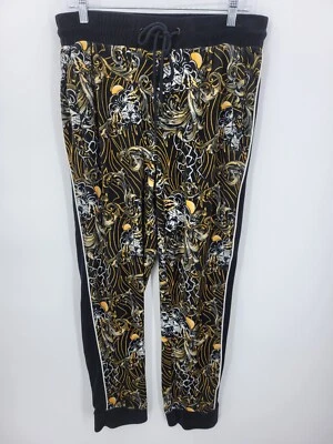 Rebel Minds 慢跑运动裤男式大号黑色嘻哈图案 Y2K 90 年代垃圾桶 — 第 1/4 张图片