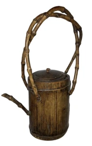 LATE QING DYNASTY ANTIQUE VINTAGE BAMBOO CHINESE TEAPOT WITH LID - Picture 1 of 12