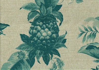 Tapicería para cortinas de tela Bloomcraft floral verde azulado beige Foto 1 de 3