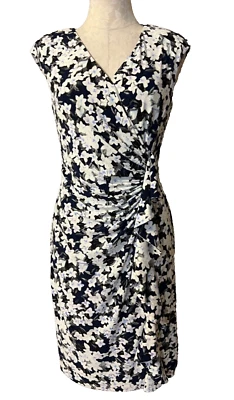 Vestido American Living Ralph Lauren 10 Azul Negro Blanco Elástico Lavable NUEVO Foto 1 de 4