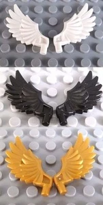 LEGO ANGEL BIRD ALAS EMPLUMADAS ~ Negro Dorado Blanco Naranja para Minifigura Animal NUEVO - Imagen 1 de 5