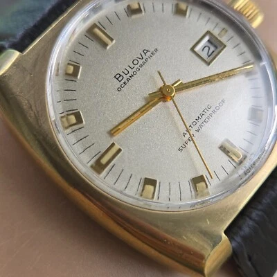 Vintage BULOVA OCEANOGRAPHER Men's automatic watch 11BLACD date swiss 1968 - Image 1 of 4
