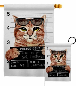 Bandera de jardín Bad Kitty gato animales decorativo pequeño regalo patio casa pancarta - Imagen 1 de 17