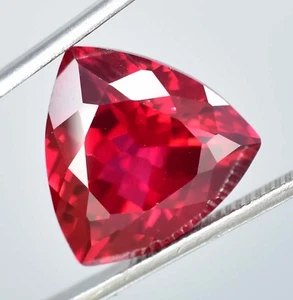 9x9 MM Natural Mozambique Blood Red Ruby Trillion Cut Loose Gemstone Certified - Picture 1 of 6