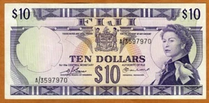 FIJI, $10 dollars, ND (1974), P-74b, QEII, UNC - Picture 1 of 2