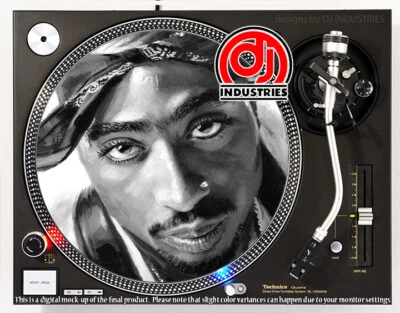 DJ INDUSTRIES Tupac Shakur - 7"-12" DJ slipmat for LP turntable record player