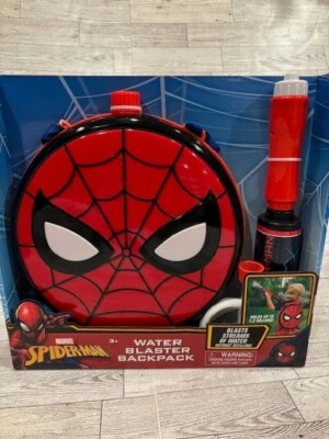 Marvel Spider-Man Pump Action Water Blaster Gun Backpack Spiderman NEW - Image 1 of 4
