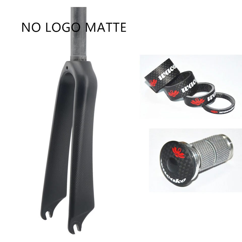 Bicycle Fork 16/18/20/22 in Full Carbon Rigid Fork 1-1/8 in For MTB Folding Bike - Image 1 of 4