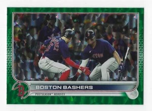 2022 Topps Series 2 #630 Rafael Devers tablero de papel de aluminio verde paralelo #'d 105/499 - Imagen 1 de 2