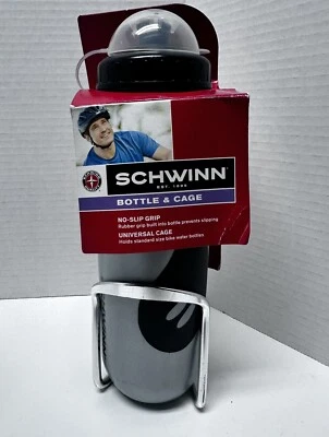 Schwinn Water Bottle & Bottle Cage For Bicycle 23 Oz with Dust Cover - NEW! - Image 1 of 4