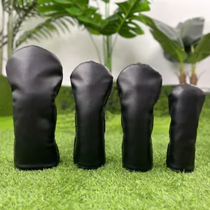 Cubiertas de PU para cabeza de palo de golf negro puro premium madera de conductor híbrido UT cubierta para cabeza EE. UU. - Imagen 1 de 18