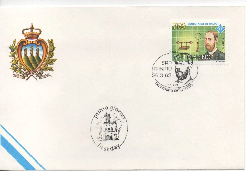 1992 FDC A. A. S. F. N. San Marino Centenary Of Radio MF64439 - Image 1 of 1