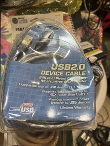 USB2.0 Dynex Gerätekabel Datenübertragung, 24K vergoldete Kontakte, 6' - NEU - Bild 1 von 1