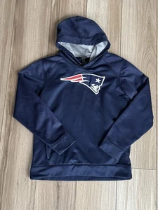New England Patriots Hoodie Blue NFL Team Apparel Fleece Sweatshirt Youth Large - Imagen 1 de 8