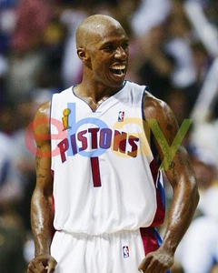Foto de baloncesto de la NBA Chauncey Billups Finals Flexing Detroit Pistons 8x10 - Imagen 1 de 1