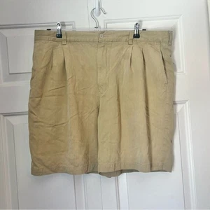 "Pantalones cortos Tommy Bahama mezcla de seda medianos caqui tostados plisados chinos talla 38 para hombre 8,5""" - Imagen 1 de 4