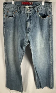 Guess Jeans Mens 38W Vintage Y2K Denim Blue 100% Cotton Straight Leg Red USA Tag - Picture 1 of 12