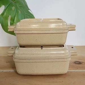 2 Vintage Littonware Mikrowelle Kochgeschirr Auflaufformen mit Deckel 1 QT & 1,5 QT - Bild 1 von 16