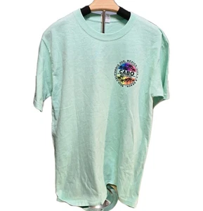 T-shirt media da uomo Cabo San Lucas Baja California Lifes A Beach Aqua Teal Mexico - Foto 1 di 9