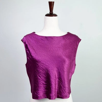 Banana Republic Pink Crinkle Satin Crop Top NWT - Image 1 of 4