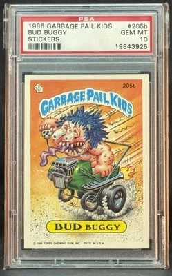 1986 GARBAGE PAIL KIDS SERIES 5 #205B BUD BUGGY PSA 10 GEM MINT - Image 1 of 2