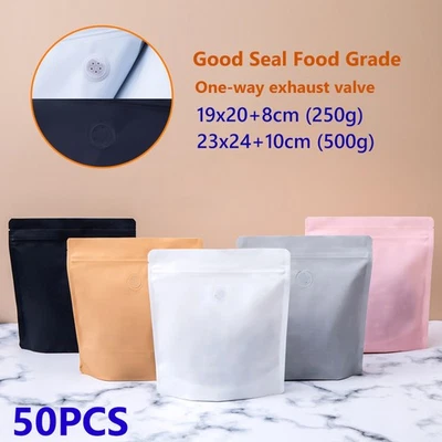 Bolsa de sellado de agarre auto resellable con cierre de cremallera bolsa de pie de grado alimenticio para grano de café Foto 1 de 4