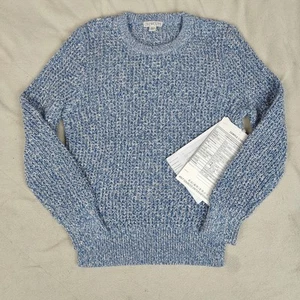 J Crew Crewcuts Mael Marled Waffle Stitch Popover Sweater Boys S 6-7 Blue NWT - Picture 1 of 8