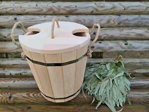  Wooden Sauna Bucket with Plastic Insert 15 liters