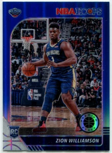 2019 NBA Hoops Premium Stock #258 Zion Williamson Blue Holo Prizm RC Pelicans - Picture 1 of 2