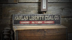 Custom Danger Coal Mine Sign - Rustic Hand Made Vintage Wooden - Picture 1 of 1