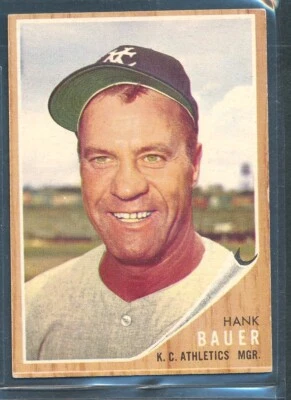 1962 Topps #463: HANK BAUER High # Kansas City Athletics ~ EX - Изображение 1 из 2
