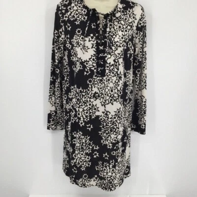 DVF Diane Von Furstenberg Nana Star Meadow Negro Blanco Vestido Seda Túnica Nuevo 6 Foto 1 de 4