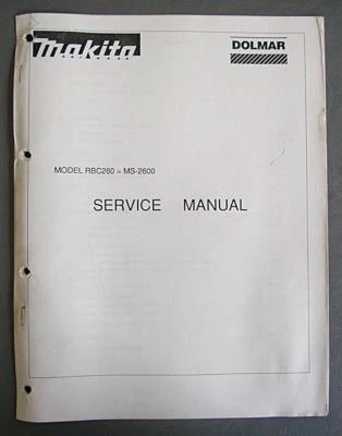 Original Vintage MAKITA Dolmar Chainsaw Service Manual Model RBC260 = MS-2600 - Image 1 of 4