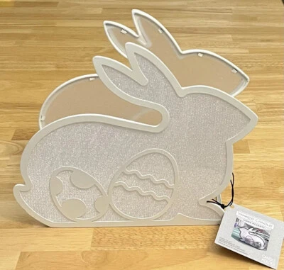 YANKEE CANDLE Home Accents Easter Bunny Rabbit Screen Double Jar Holder NIB - Image 1 of 4