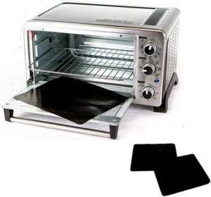 TWO-PACK 100% Non-Stick 11" Polytetrafluoroethylene 11 x 9 inches, Black - Picture 1 of 2
