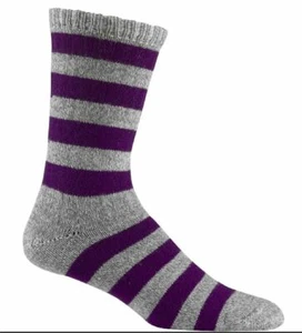 Wigwam F5325 Scrum Crew Medium Grey Purple Men 5-9.5 Women 6-10 Wool Blend NEW!! - Picture 1 of 2