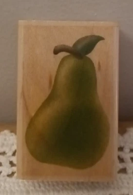 Delicioso sello de goma montado en madera de pera estampillas ER1028 caída de frutas Foto 1 de 4