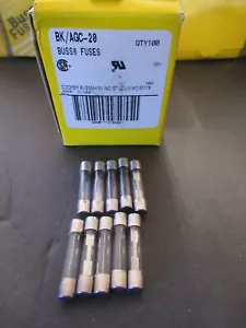 DIEZ (10) Fusibles Bus BK/AGC-20 AGC 20 AGC-20 32V NUEVO NOS - Imagen 1 de 3