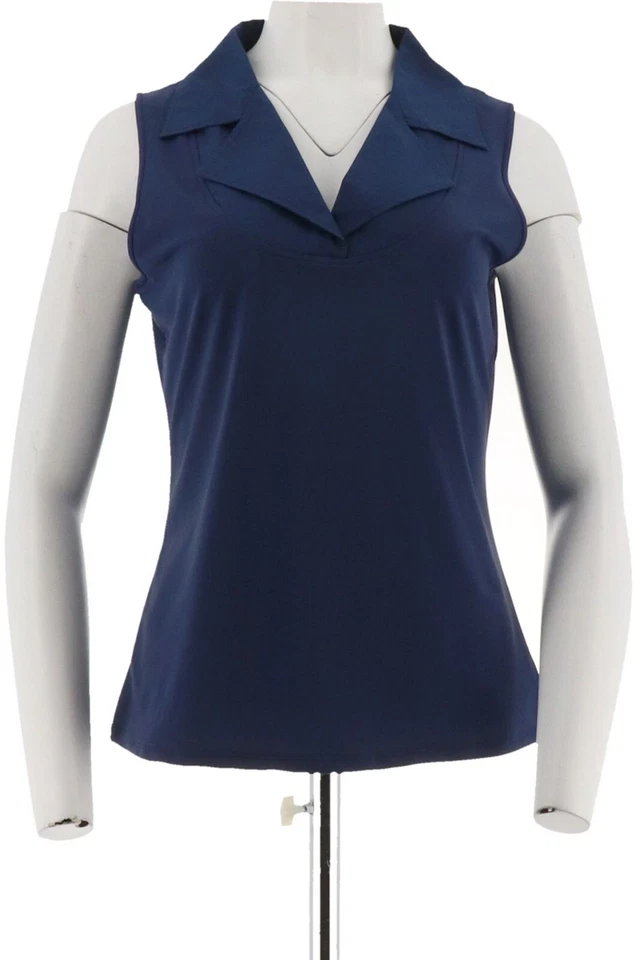 Kathleen Kirkwood Dictrac-Ease Notch Collar Camisole Navy XS NWOT (609) - Image 1 of 4
