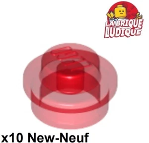 Lego 10x Plate Round 1x1 Straight Side rouge transparent/trans red 4073 NEUF - Picture 1 of 1