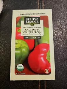 California Wonder Bell Pepper Heirloom Seeds Of Change Organic Vegetable Pack - Picture 1 of 2
