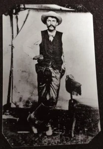 Fred Waite Fought Along Side With Billy The Kid tintype C624RP - Picture 1 of 1