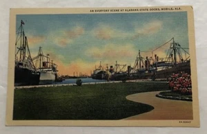An Everyday Scene At Alabama State Docks, Mobile, Alabama. Postcard (V2) - Picture 1 of 2