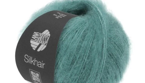 (kg/298€) Silkhair Lana Grossa  2x25g Fb. 155 seegrün Kid Mohair Seide PORTOFREI - Bild 1 von 1