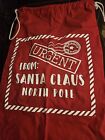 Letters to Santa Claus Red Canvas Large Bag 30” X 20”