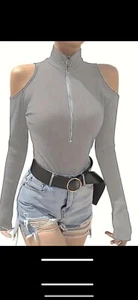 Women’s Grey Turtleneck Top. NEW! Size large. - Picture 1 of 4