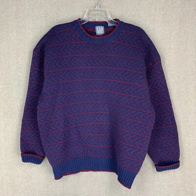 VIntage Gap 100% Wool Sweater Size XL Blue Fair Isle Ski Pullover Crew neck - Image 1 of 4