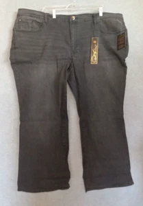 Diane Gilman Womens Stretch Jeans Black Size 26PW 48" Waist 28" Inseam - Picture 1 of 7