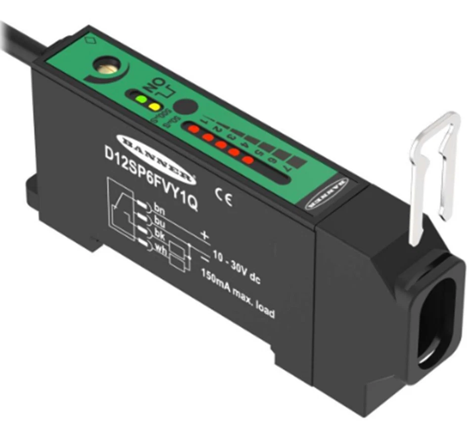 Banner D12SP6FVY1Q 35508 D12 Series High Speed Glass Fiber Optic Sensor - Image 1 of 1