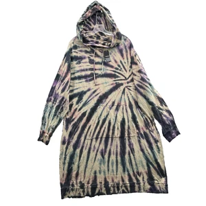 Torrid Hooded Sweater Dress Women's 2 French Terry Tie Dye Grunge Boho Festival - Picture 1 of 11